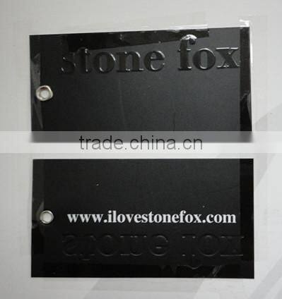 2016 custom garments black cardboard paper spot UV logo hang tags