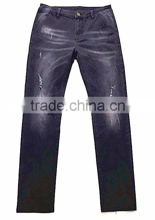 new design men's scratched denim pants