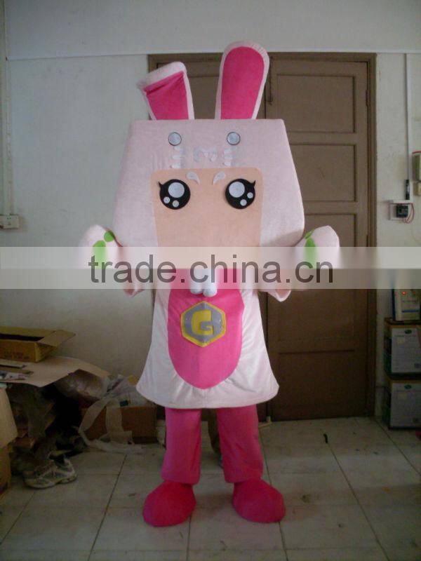 Square Head Rabbit Mascot Costume For Sale