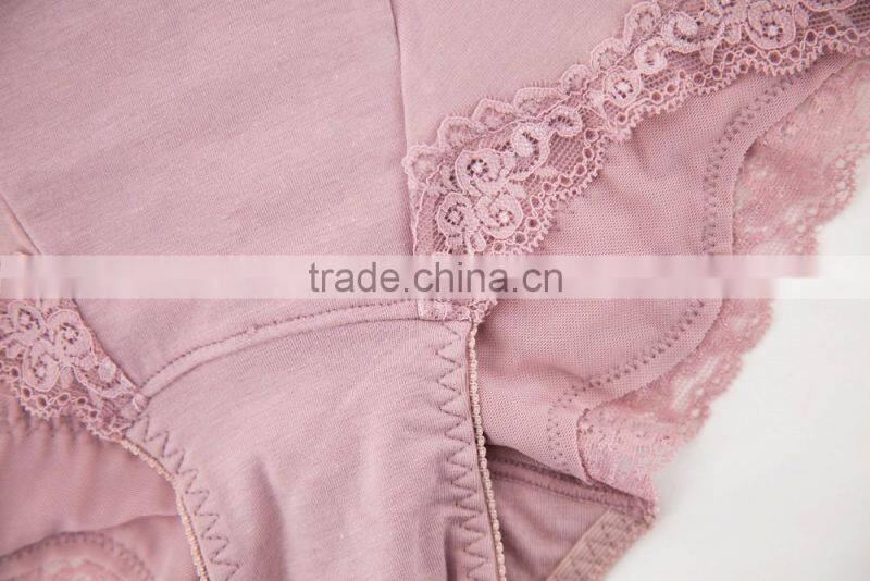 Factory Colorful 95% Cotton 5% Spandex with Lace Custom Sexy Fancy Woman Underwear