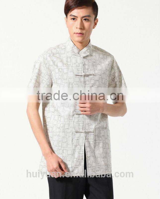 chinese man short sleeve restaurant waiter uniform