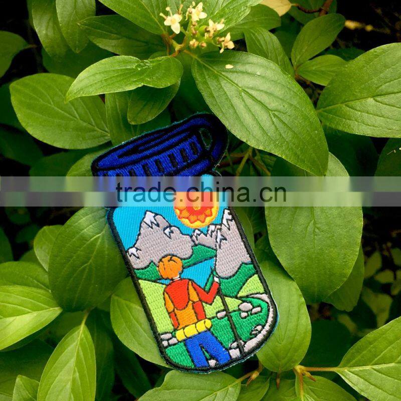 Custom high quality embroidered Cartoon cup patch for clothes embroidery patch made in china choose size/color