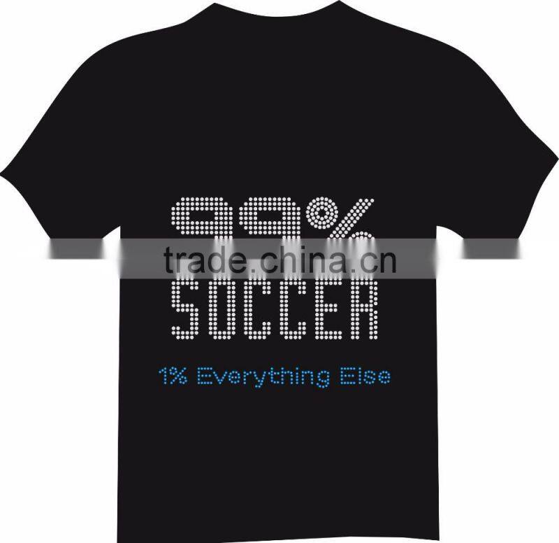 Hot Fix Heat Factory Price Soccer Is My Everything Iron-on Rhinestone Transfer Design for Shirt Appliques