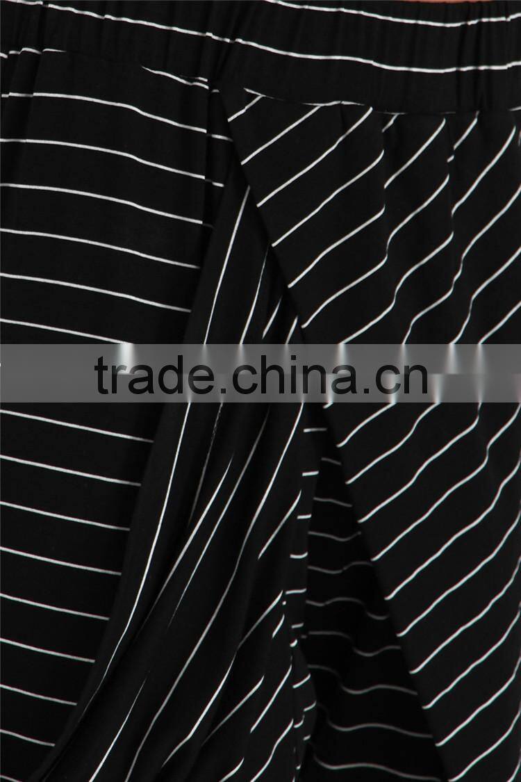 Striped stylish women joggers long harem pants casual loose pants