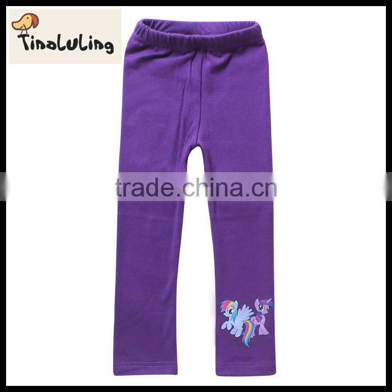 Girls leggings 2015 hot sell kids leggings NEW Kid pants full length girls pants cute purple legging for girls ,children pants