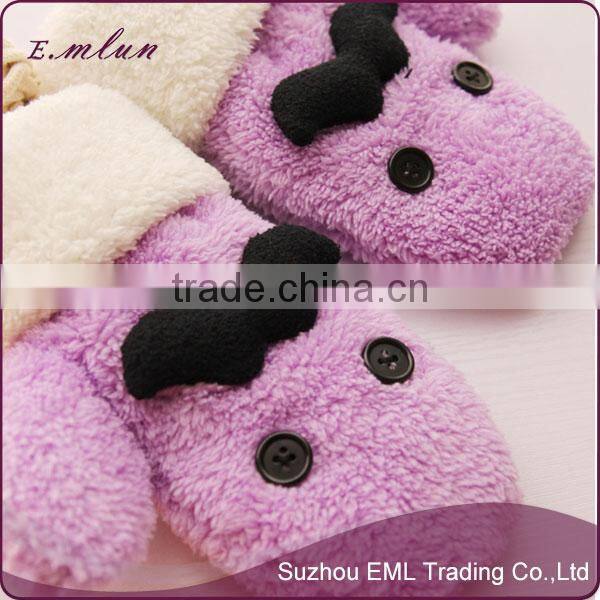 JUST ARRIVED Cute Winter Blue Red Plush Beard Girls Gloves