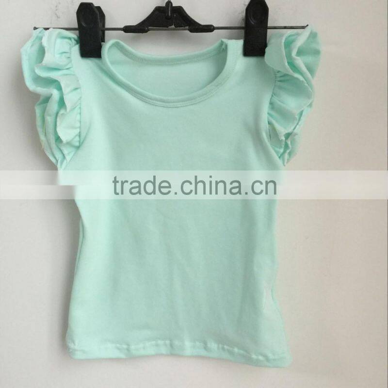 Simple Design Summer Teen Girl Sleeveless T-shirt Solid Color Cotton Baby Tank