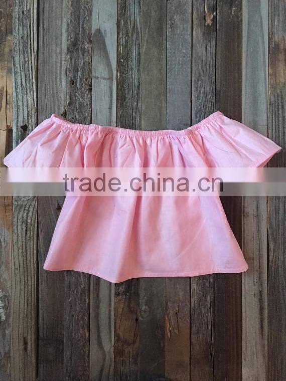 Boutique Children Clothes Wholesale Off Shoulder Girl Tops 2017 Hot Design Shirts Casual