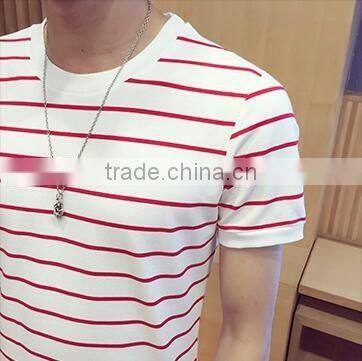 2017 The new men's stripes short sleeve T-shirt