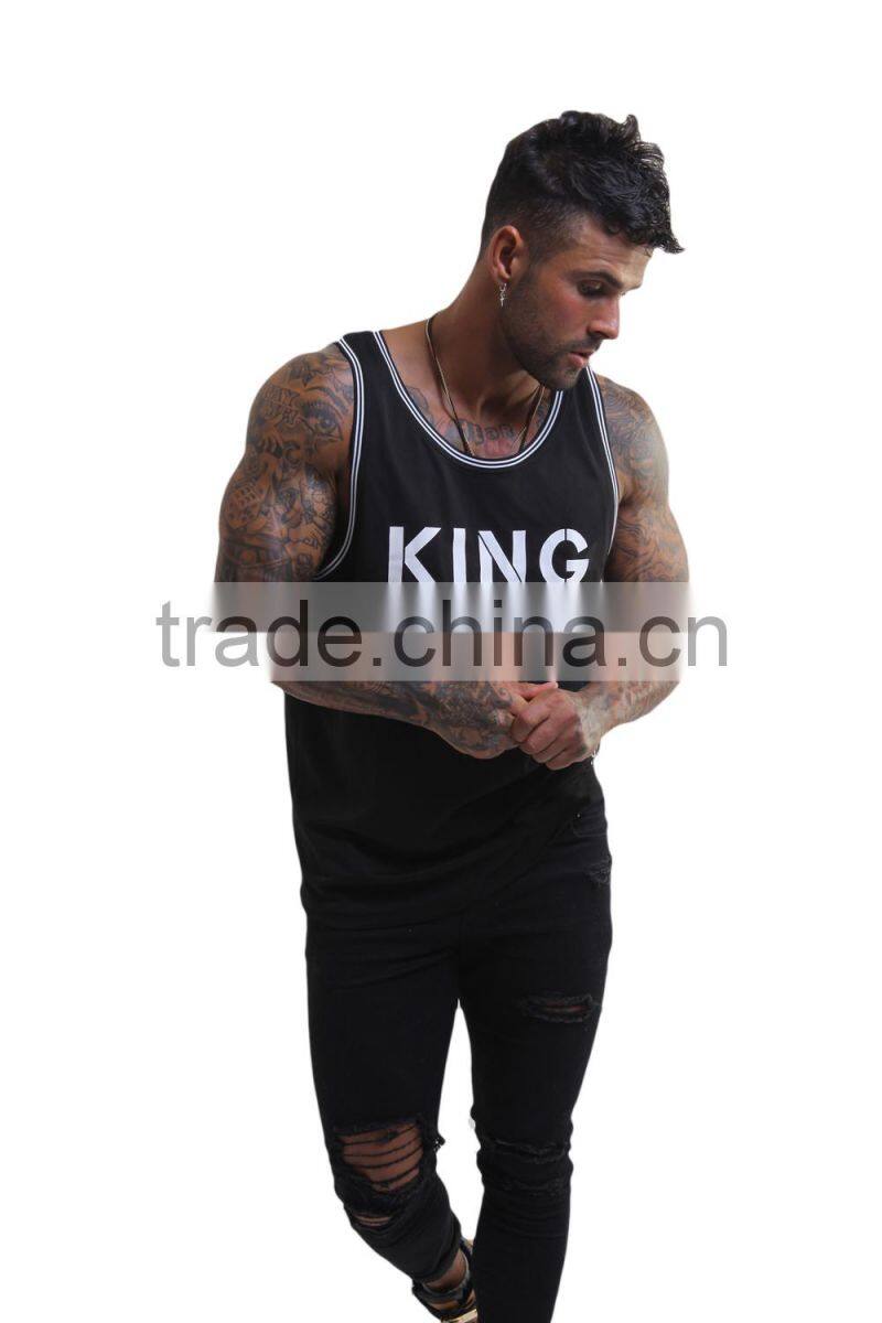 cotton with spandex stringer, mens gym stringer 2015