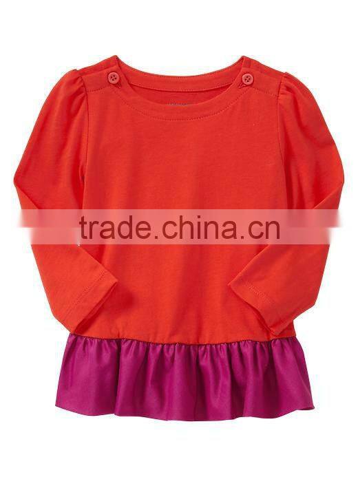 LITTLE GIRLS RUFFLED DRESS IN CHARCOAL MELANGE