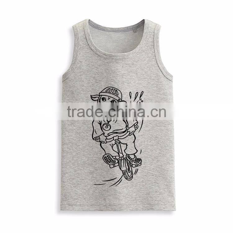 Wholesale sleeveless t shirt fashion kids custom print tank top manufacturer