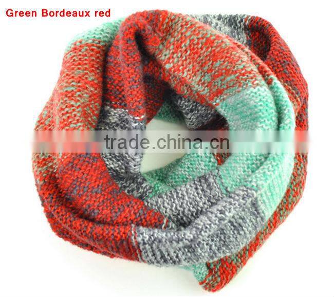 moq.1pc high quality 5 color choice fashion stitching neckwear lovely magic muffler scarves