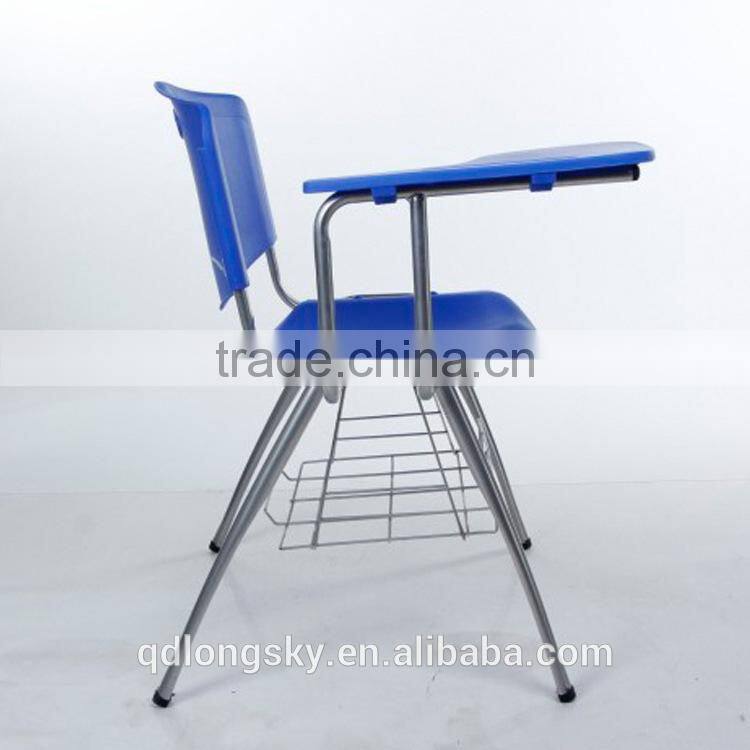 LS-4024AB new model cheap stackable plastic chair with writing pad modern tablet training school office chair for sale