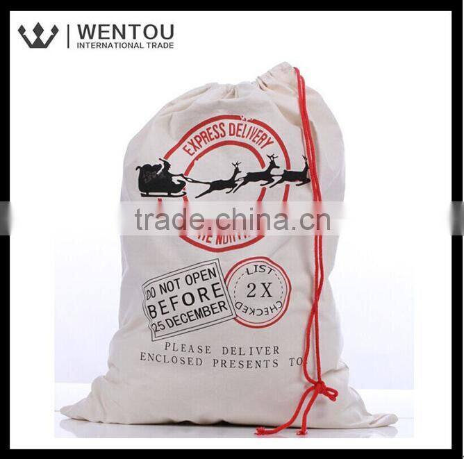 Wholesale Personalized Monogrammed Christmas gift bag with drawstring