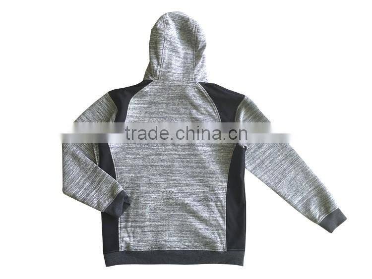 OEM cheap mens knitted softshell melange fleece jacket winter coats