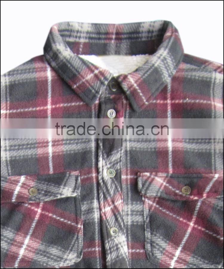 Quilted shirts with hood casual men's long sleeved winter shirts plaid shirts