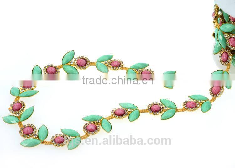 Colorido vestido decoracion rhinestone recorte para