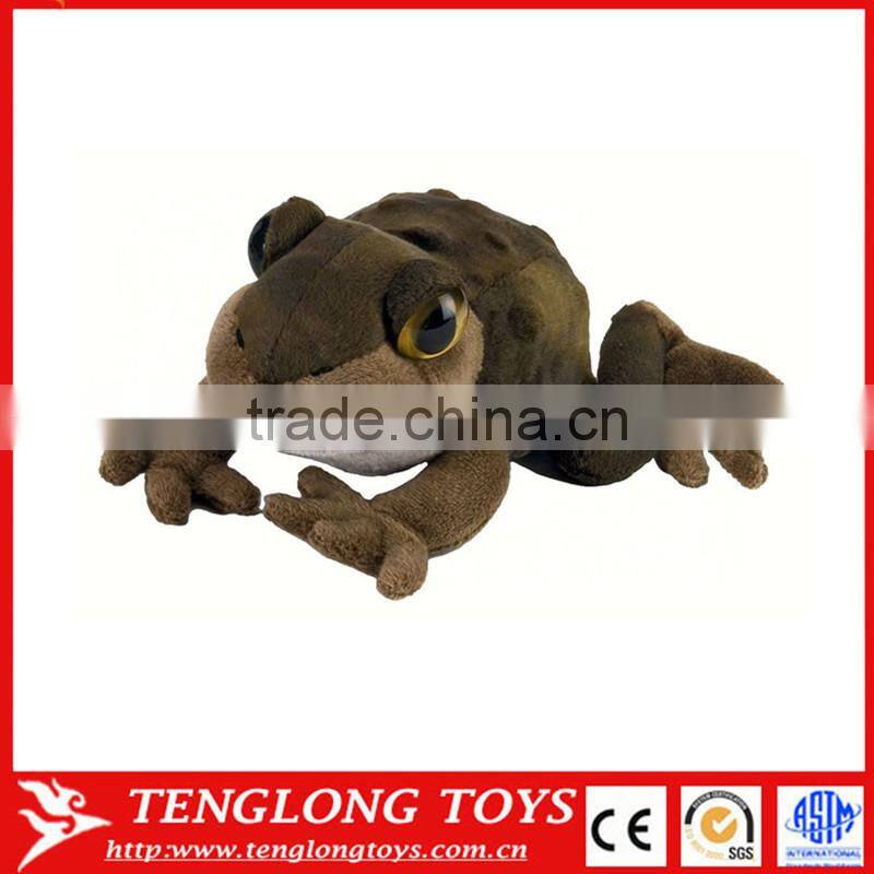 Soft Plush Stuffed Jumping Animal Squeaky Pet Frog Toys With Sound