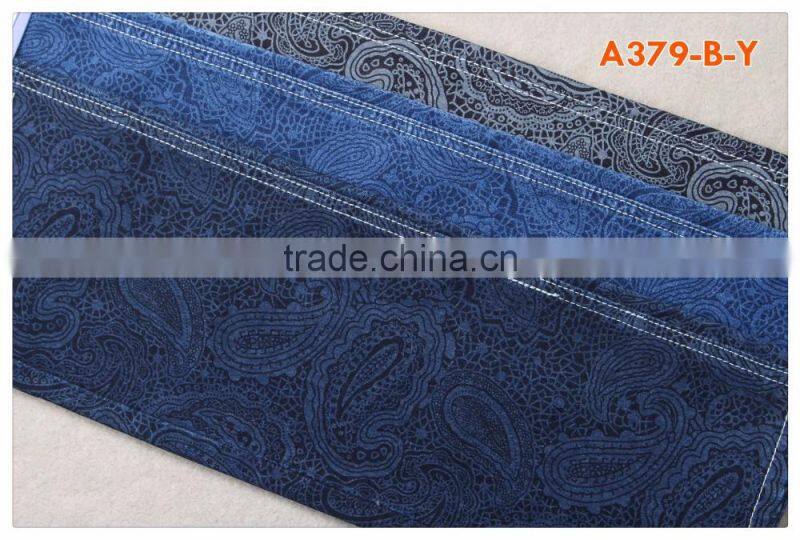 A379-B-Y10.5oz fashionable printed denim fabric made in China