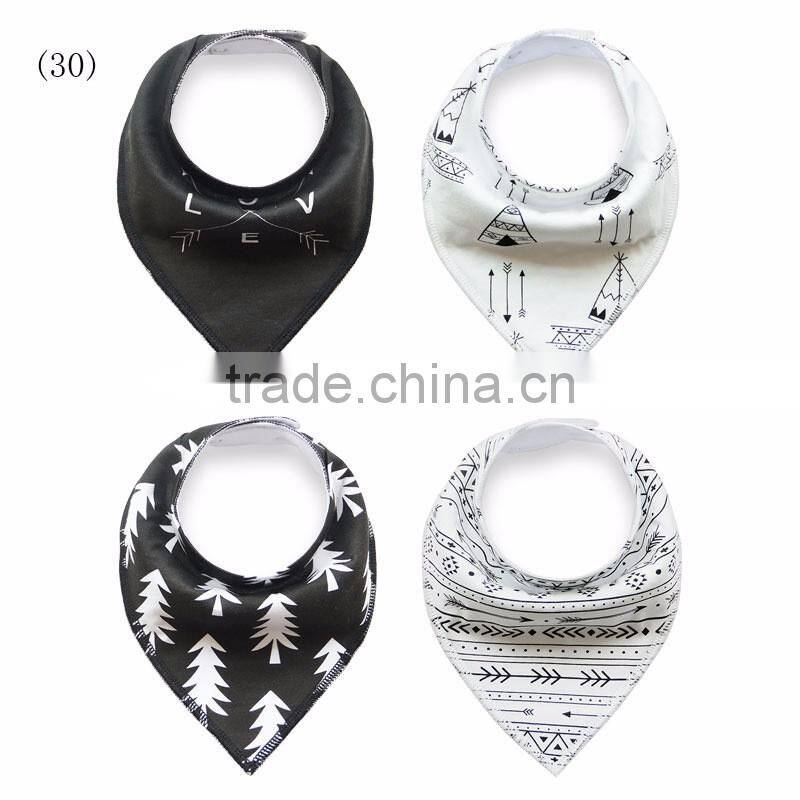 High Quality Cotton Baby Bandana Bib Plaid Organic Bamboo Terry Cloth Bib Drool Triangle