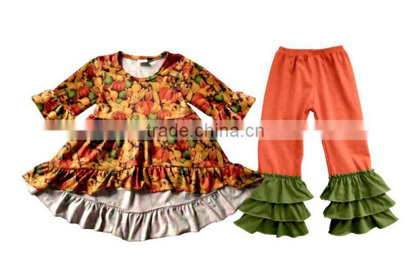 2017 children halloween clothes wholesale chevron fall 2pcs outfit baby winter clothing