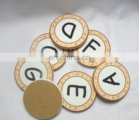 round blank ceramic coaster with cork back white ceramic coasters sublimation printable