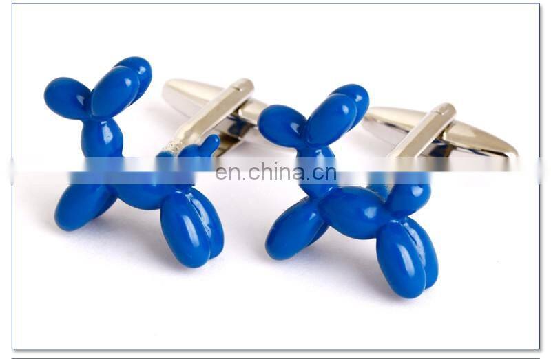 Lovely Blue Balloon Dog Men Shirt Novelty Cufflinks