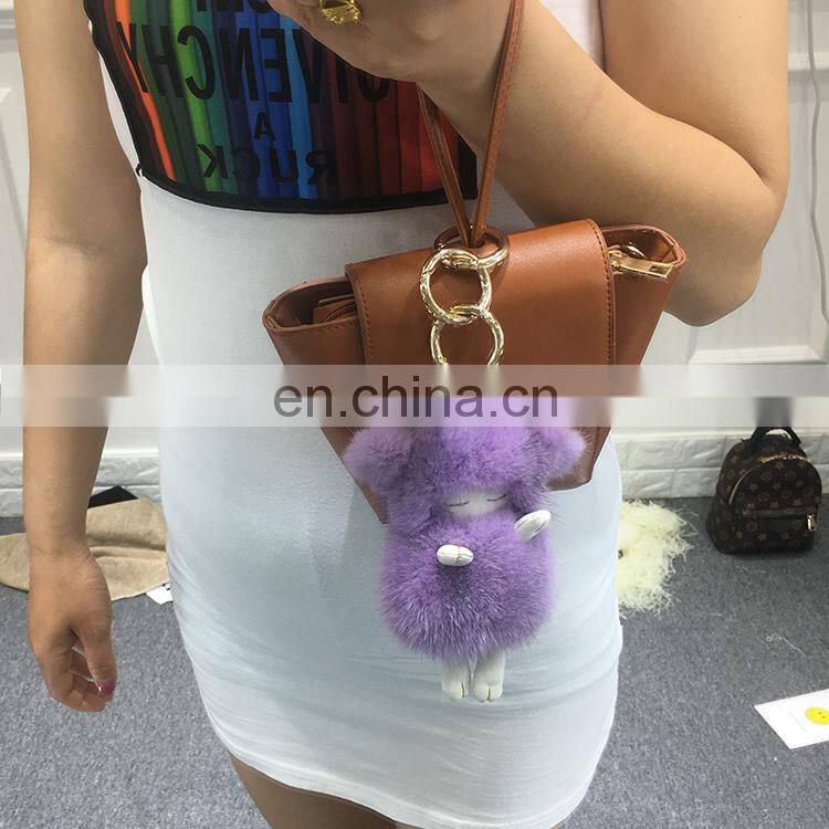 2016 Luxury Fur Accessory Korea Soft Nice Genuine Mink Fur Sheep Keyring