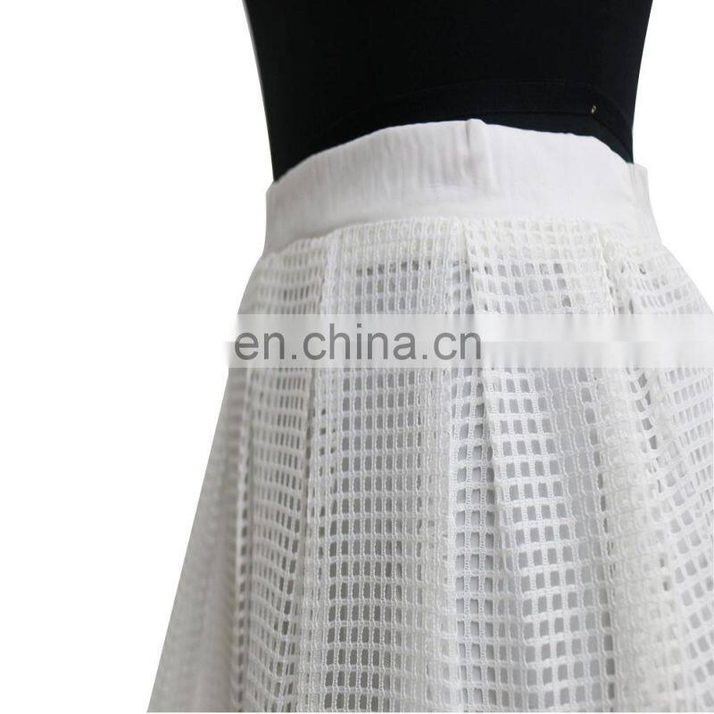 women popular simple knee length round lace skirt