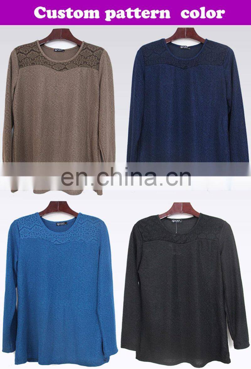 Plus size designs elegant navy lace tops blouses women 2017