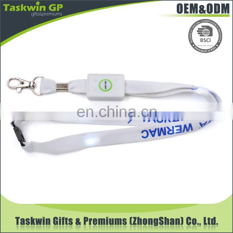 Promotional LED Flashing Lanyards LED Glowing Printing Lanyards