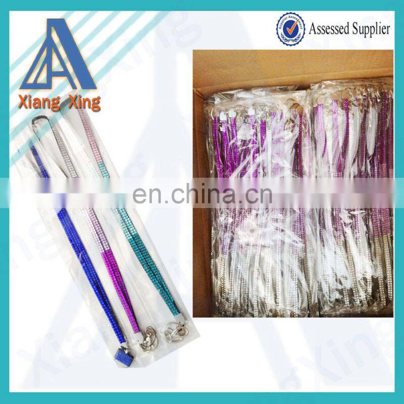 Solid color rhinestone bead cell phone wrist strap for sale