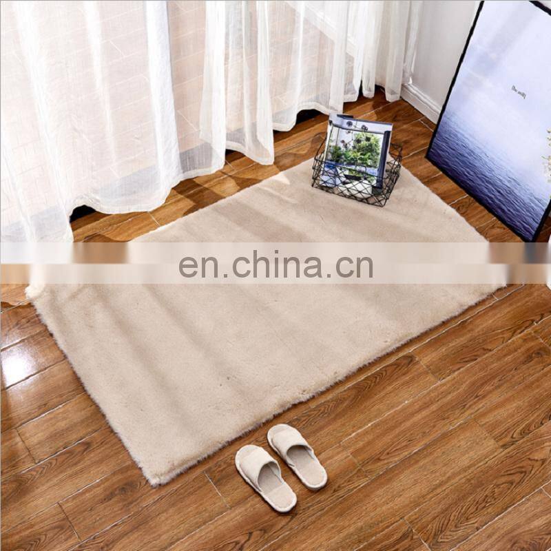 Rabbit Fur Floor Shaggy Rug Carpet For Home