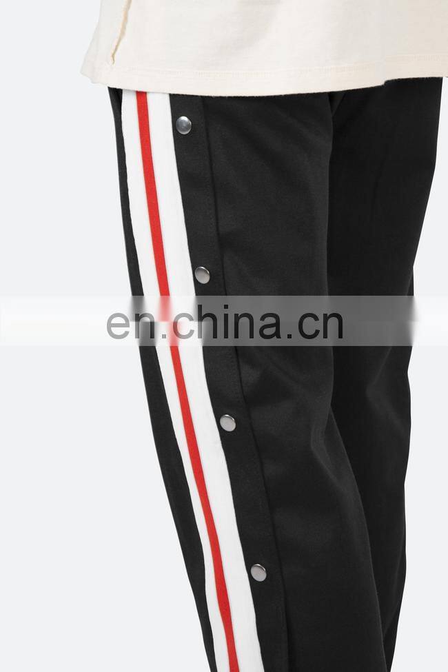 DiZNEW Navy Blue Black Orange Tearaway Track Pants For Men