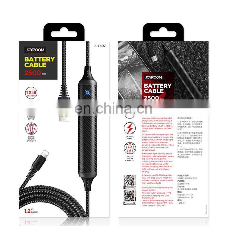 joyroom usb cable type c micro cable 2500mah built-in cable power bank
