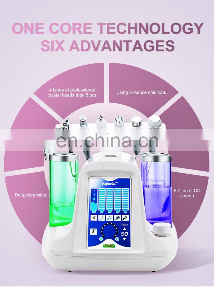 New Original 6 In 1 diamond microdermabrasion high frequency tightening oxygen water jet peel facial machine