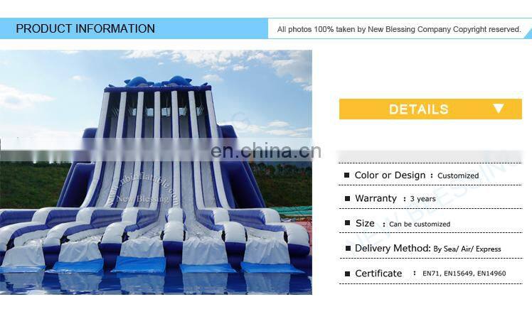 Cheap commercial amusement swimming pool six lane inflatable water slides with pool