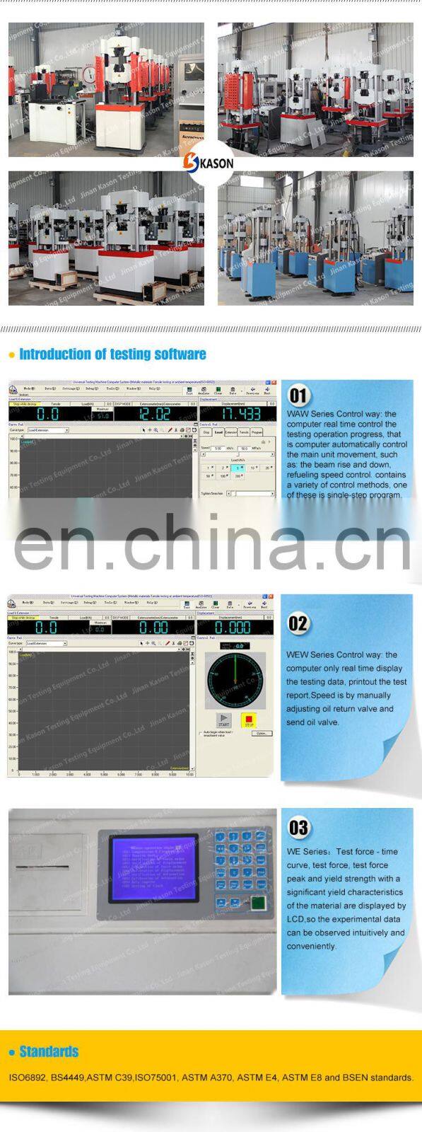 WAW-1000KN 100Ton Computerized Electro-hydraulic Servo Universal Testing Machine for Steel Rebar Tensile Testing
