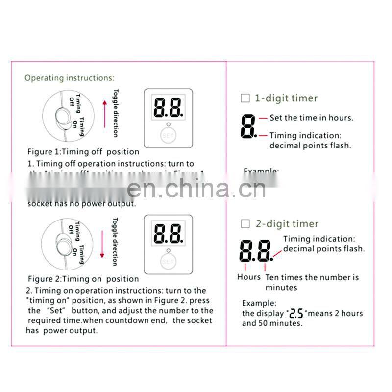 Digital Countdown Timer Switch Universal Socket Plug-in Time Control Phone Battery Electric car charge Electric EU Plug 10A
