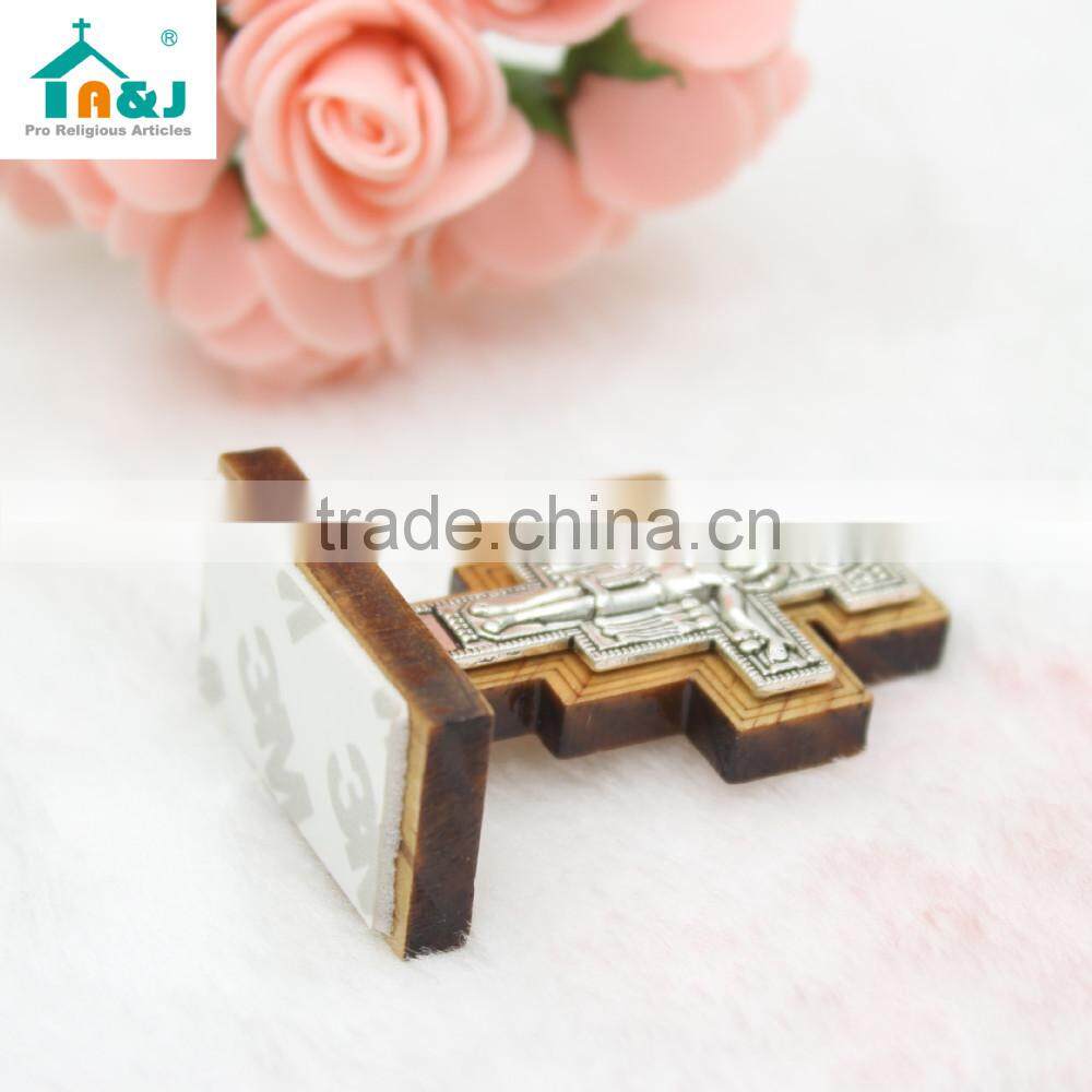 A&J San Damiano Wooden Standing Cross,car stand wooden cross,stand crucifix