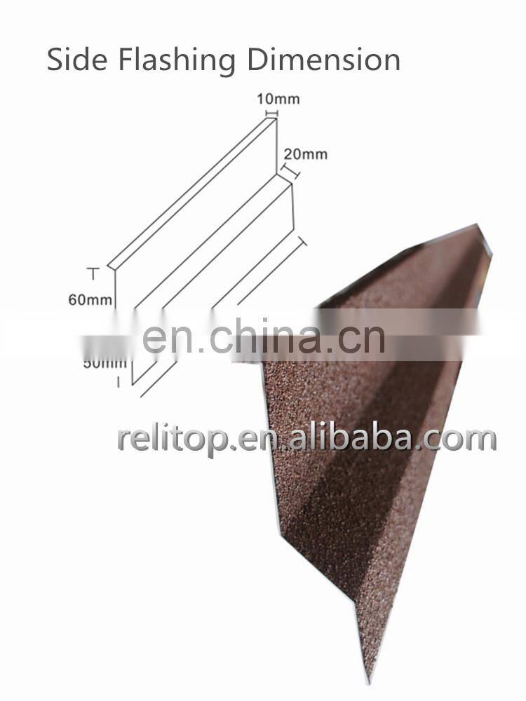 Decorative Roof Panel Accessories Colorful Sand Chips Coated Roof Accessories Roofing Trim Steel Stone Coated Angle Bar