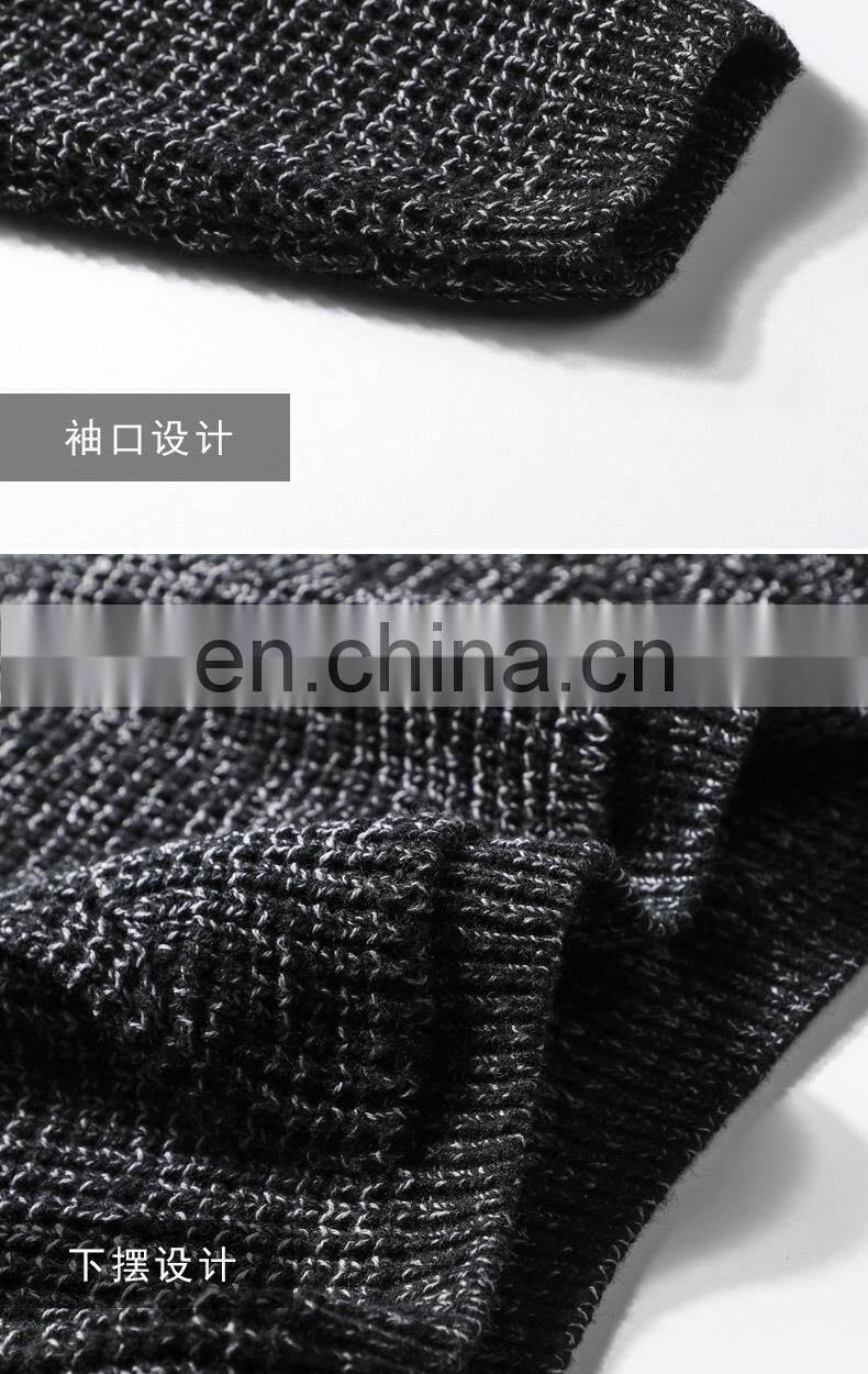 Merchant direct sale half high neck pullover hooded loose knit men's men's sweater