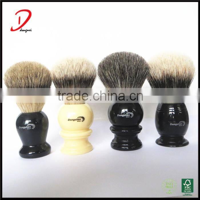 Professional resin handle shaving brush,silvertip badger hair shaving brush,china manufacturer