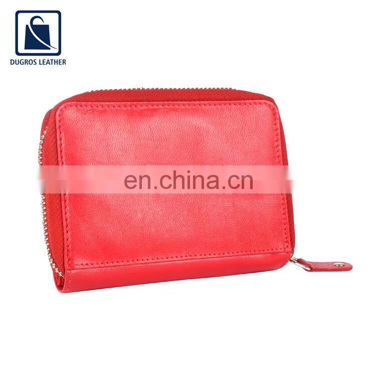 Unique Design Wholesale Supply Widely Selling Good Quality Nickle Fitting Genuine Leather Wallet for Women at Competitive Price