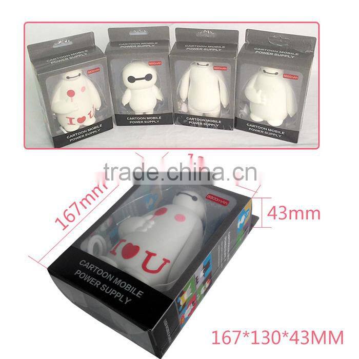 Big heros bay max portable charger 5200mah promotion gift power bank