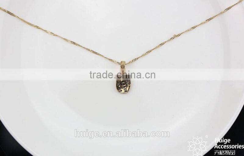 2015 Yiwu Jewellery Hot Sales Brass Chain Gold Plated Fashion Pendant Necklace