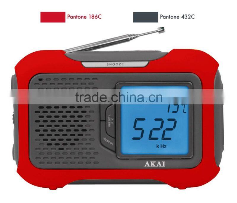 Stylish Rubberised finishing Temperature Portable Clock PLL Radio