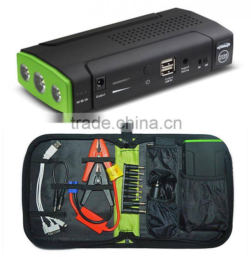 2016 real capacity 18000mah solar car jump starter, solar laptop charger, battery jump starter