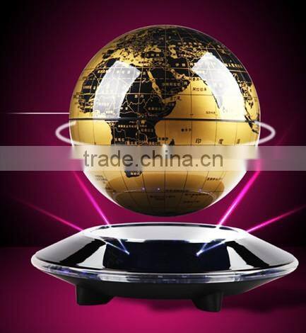 Customized LED lighting 8inch cheap gold magnetic levitation globe for sales